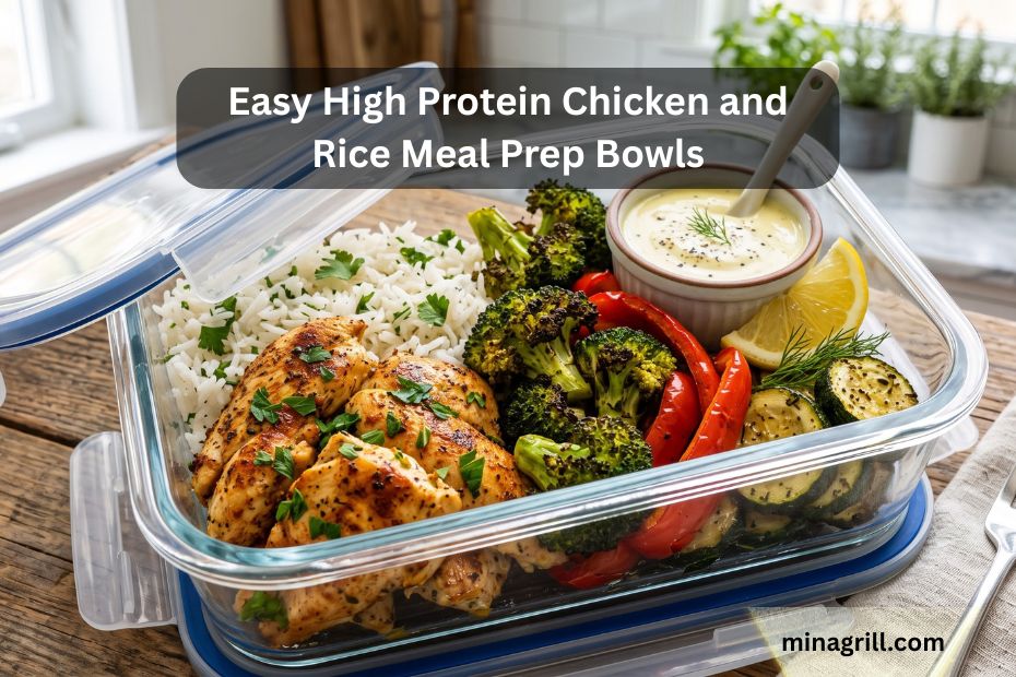 Easy High Protein Chicken and Rice Meal Prep Bowls