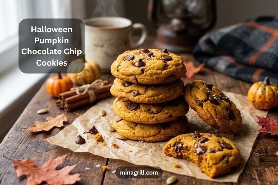 Halloween Pumpkin Chocolate Chip Cookies