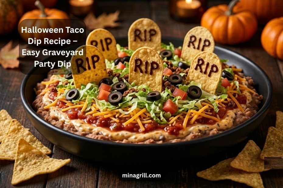 Halloween Taco Dip Recipe – Easy Graveyard Party Dip